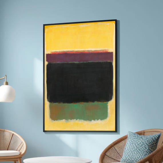 Mark Rothko Yellow And Black Color Field Abstract Painting
