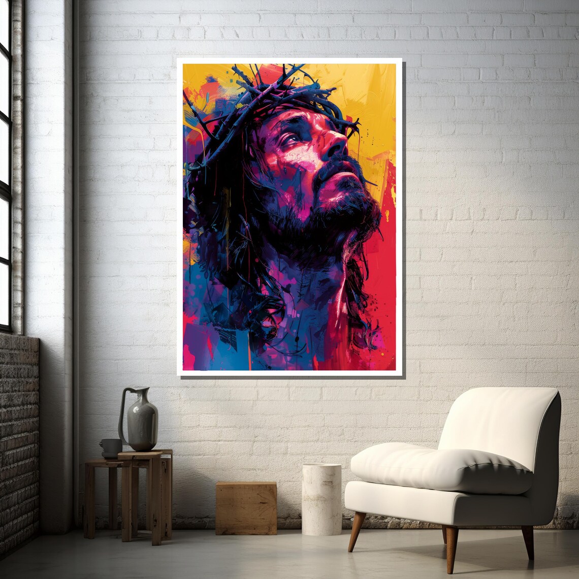 Modern Jesus Christ Expressionist Religious Art - Image 3