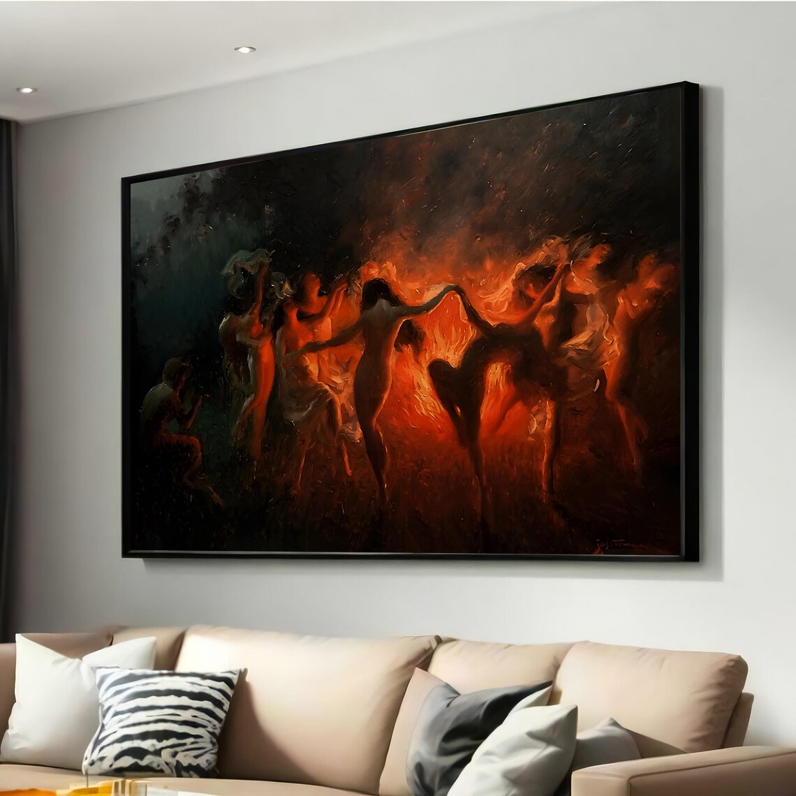 Fire Dance Classical Pagan Ritual Art Print