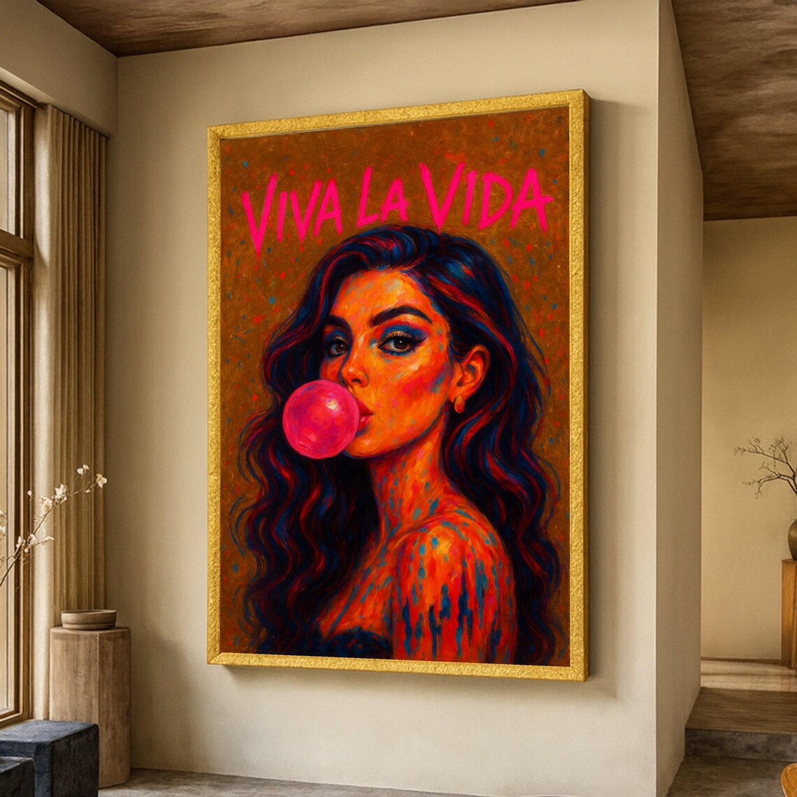 Viva La Vida Portrait Art Print, Pop Woman