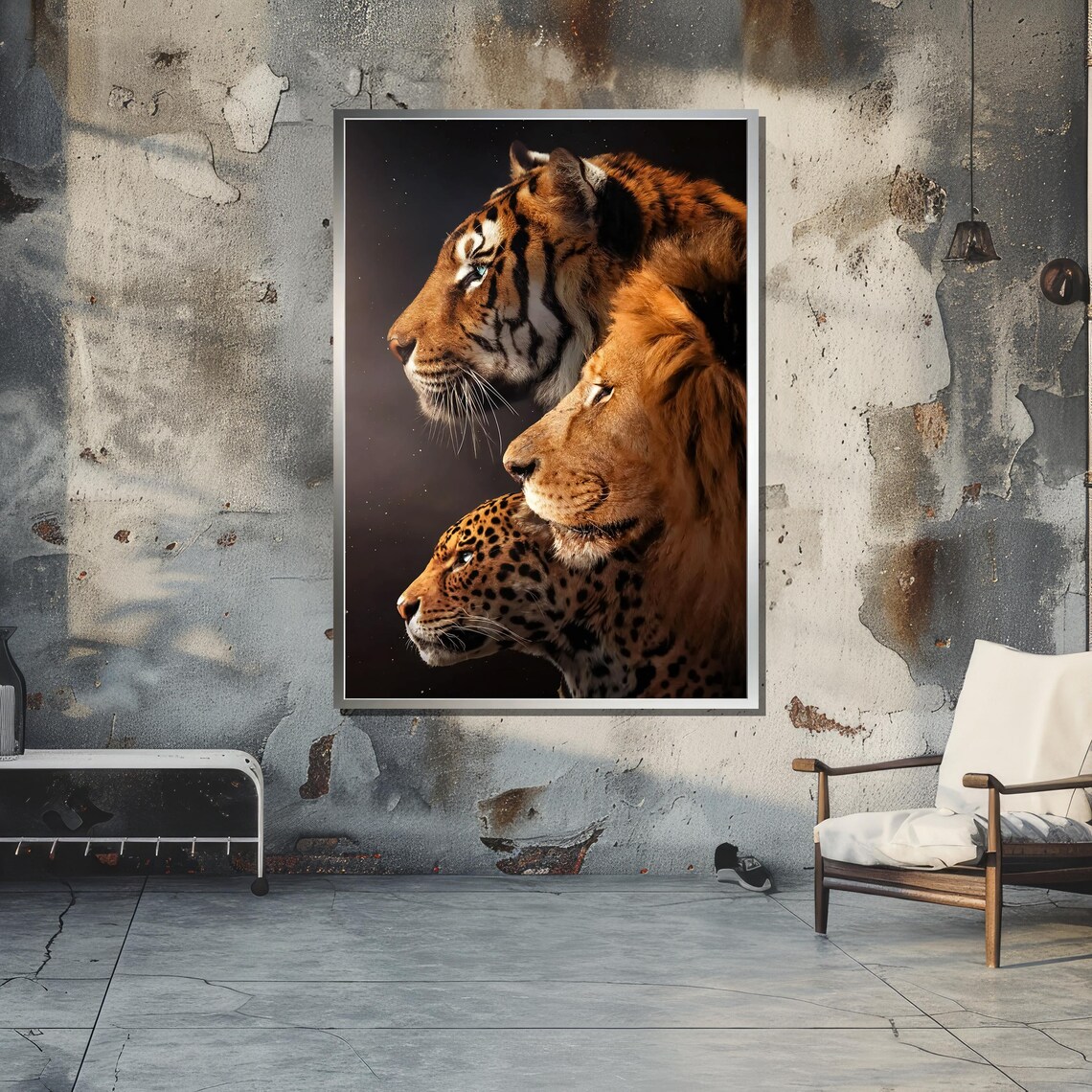 Lion Tiger Majestic Big Cats, Realistic Wildlife Art - Image 5