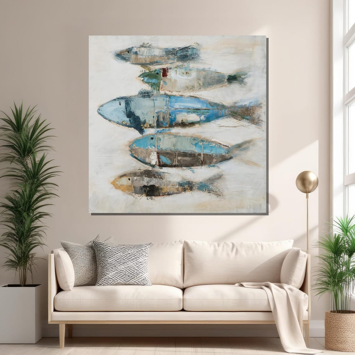 Abstract Fish - Contemporary Beach Art Print - Image 2