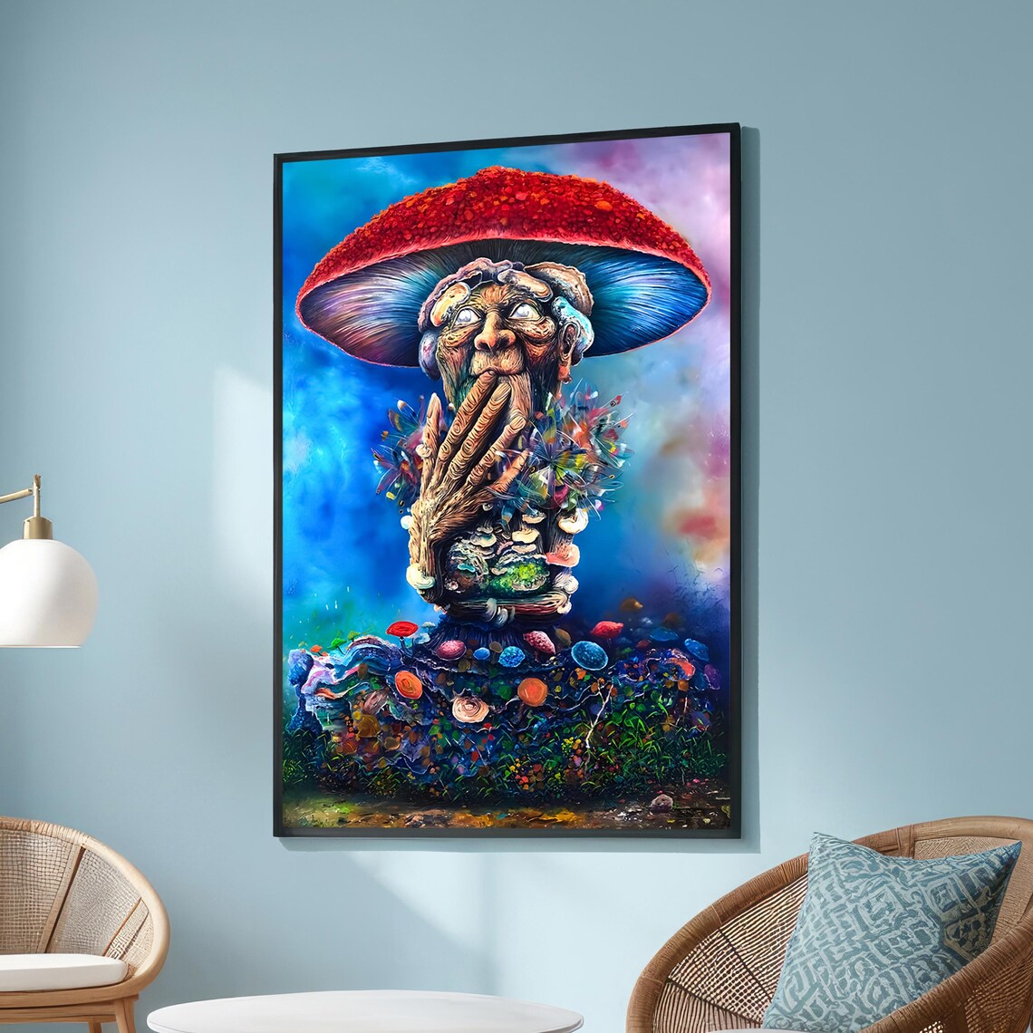 Surreal Mushroom Man, Psychedelic Fantasy Art