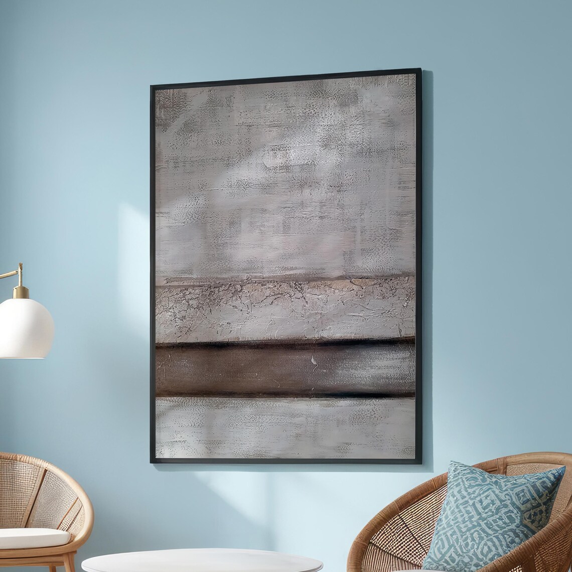 Minimalist Textured Abstract, Neutral Modern Art