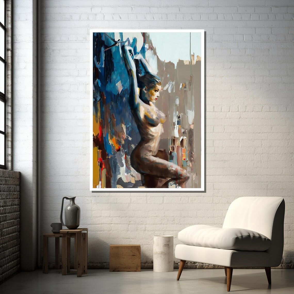 Abstract Nude Female, Bold Modern Impressionist Art Print - Image 3