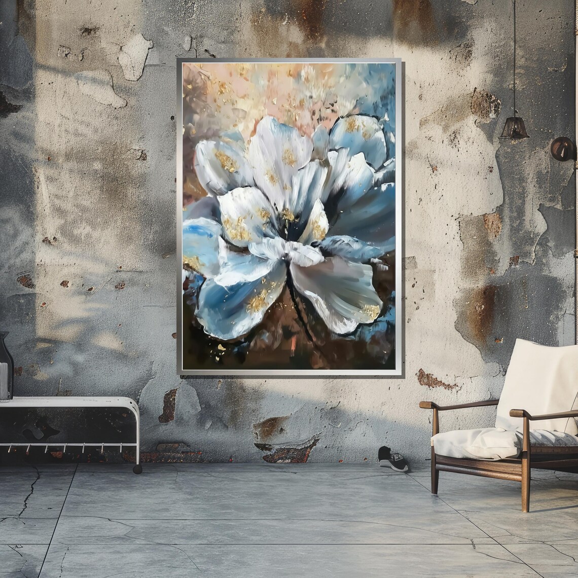 Abstract White Flower, Impressionist Floral Art Print - Image 5