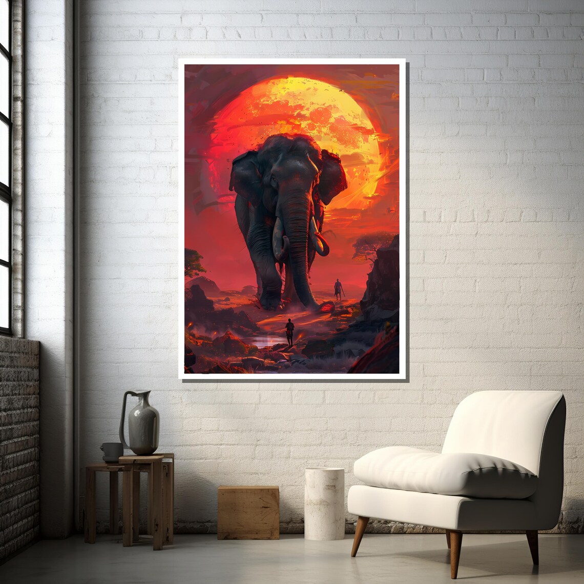 Epic Elephant Fantasy Art Print, Surreal Wildlife - Image 2