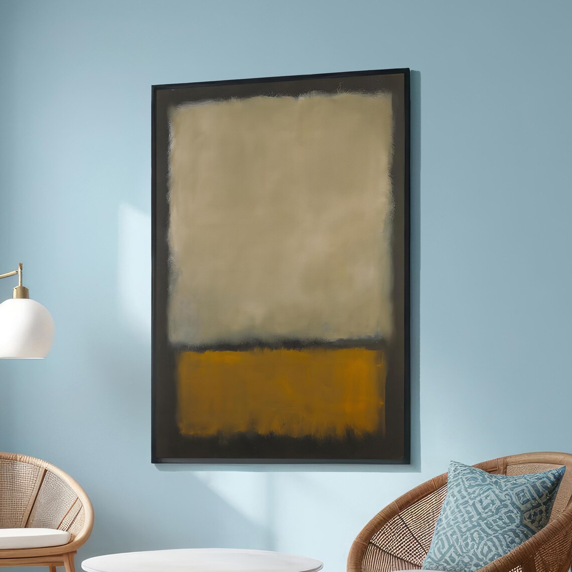 Mark Rothko Style Mustard Yellow Beige Color Field Art Poster