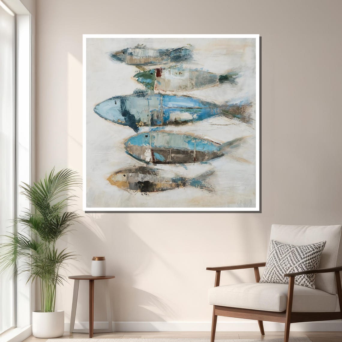 Abstract Fish - Contemporary Beach Art Print - Image 3