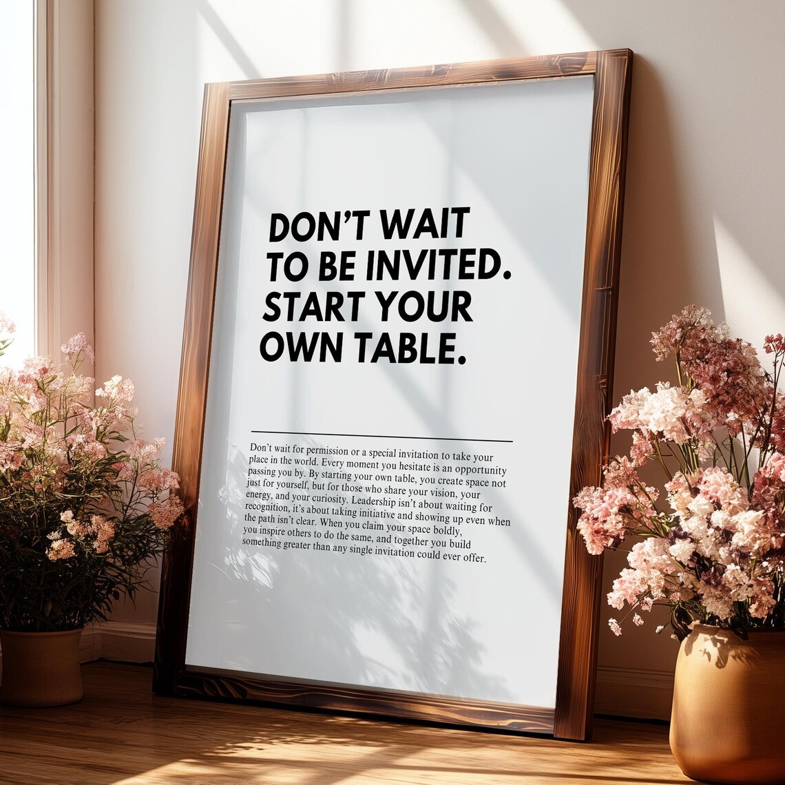 Start Your Own Table Motivational Quote Art Print