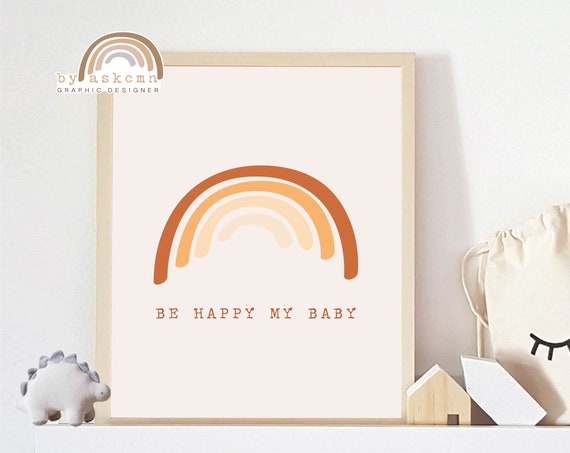 Pastel Nursery Decor Nursery Wall Art Modern Rainbow Print Neutral Rainbow Nursery Print Art Poster Abstract Rainbow Print
