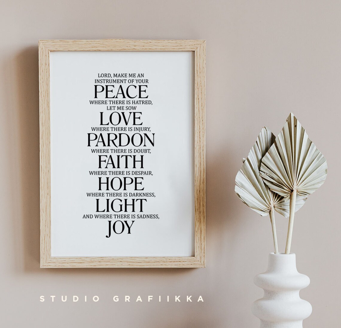 Prayer of St Francis Make Me an Instrument of Your Peace Wall Art - Image 2
