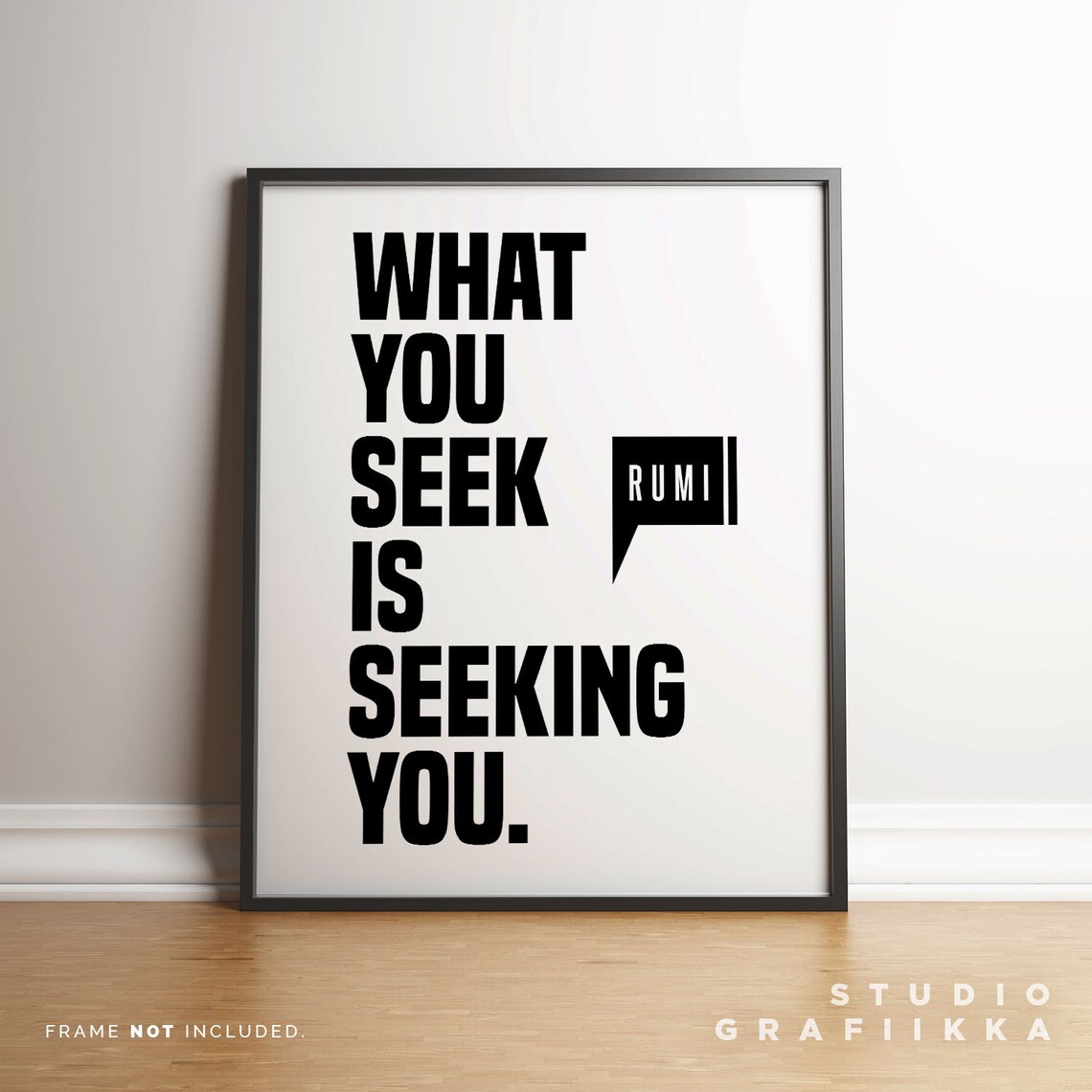 Rumi What You Seek Is Seeking You Inspirational Quote Wall Art - Image 3