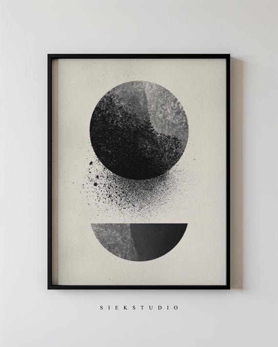 Modern Abstract Circle Art Print, Minimalist