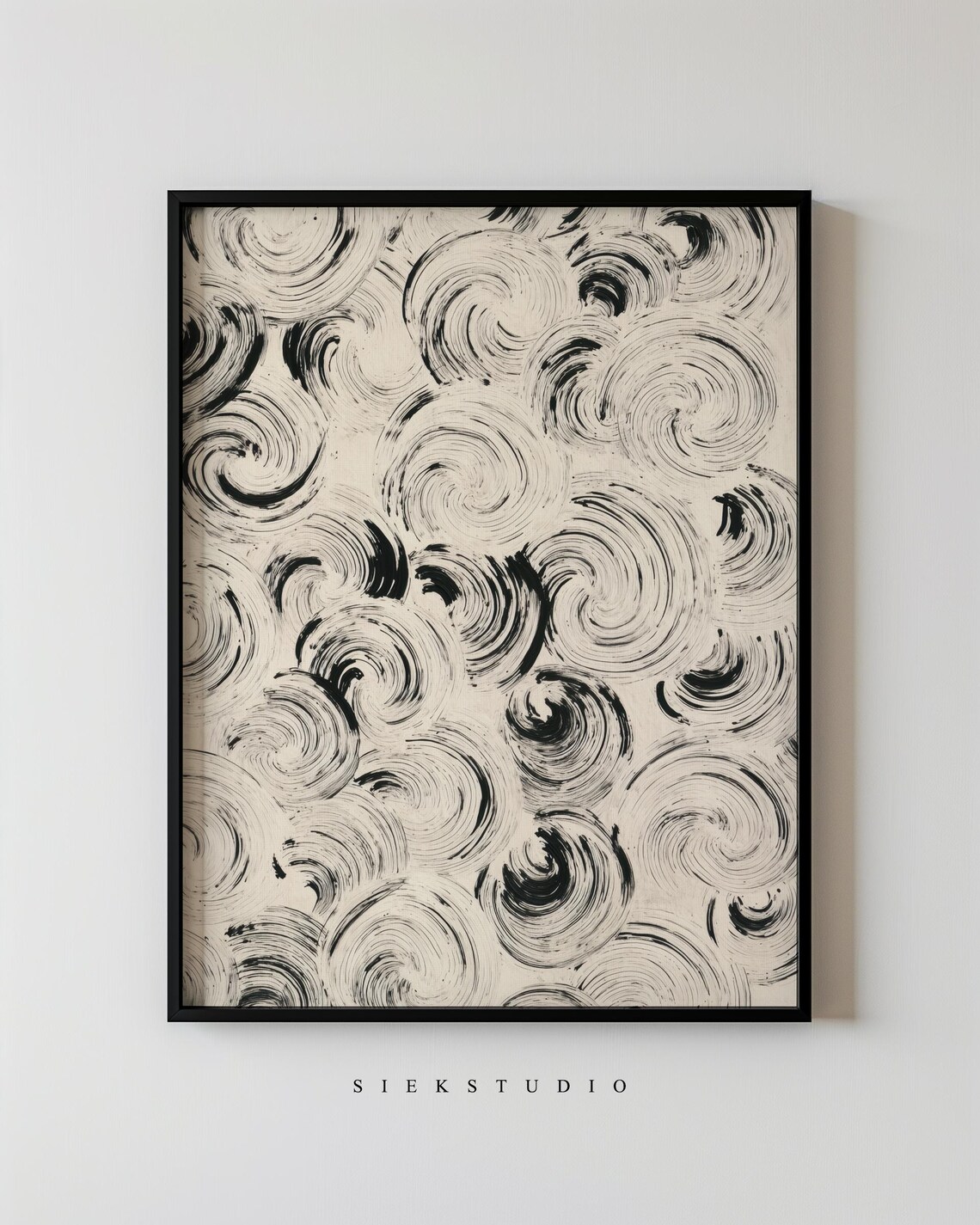 Abstract Minimalist Ink Pattern, Modern Shapes Art Print