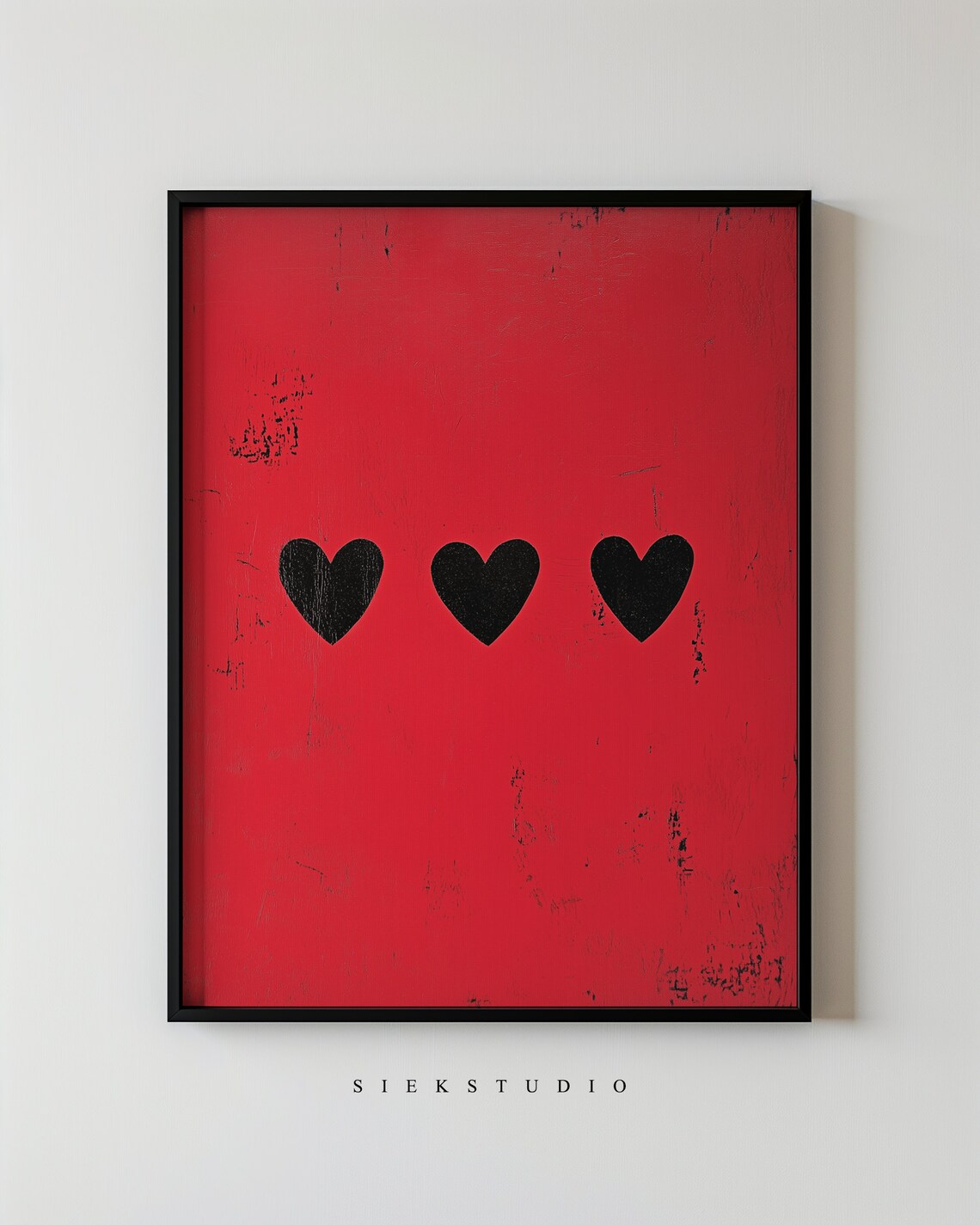 Minimalist Heart Wall Art, Modern Love Poster