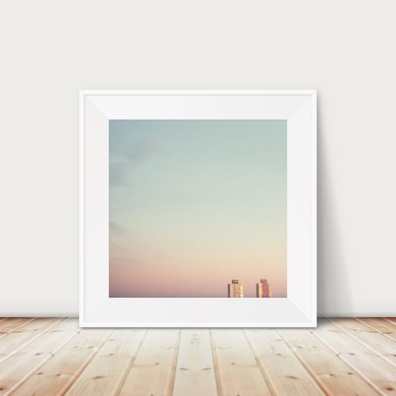 London Pastel Sunset Skyline City Buildings Dreamy Urban Photo Print