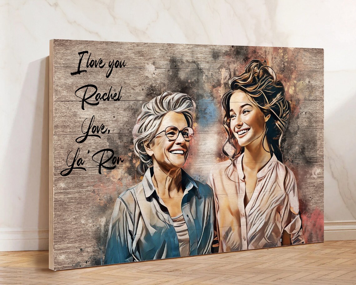 Three Laughing Older Women Custom Names Watercolor Friendship Poster - Image 2