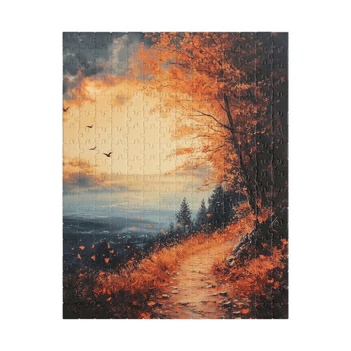 Beautiful Autumn Overlook with Forest Path and Golden Trees Poster - Image 5