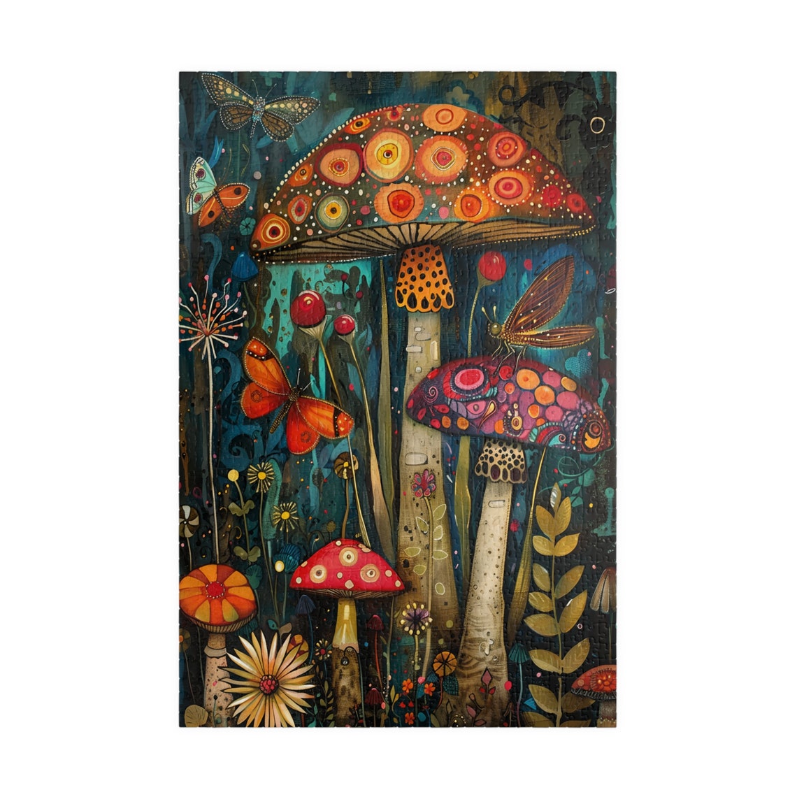 Enchanted Fantasy Mushroom Garden With Bright Butterflies Poster - Image 3