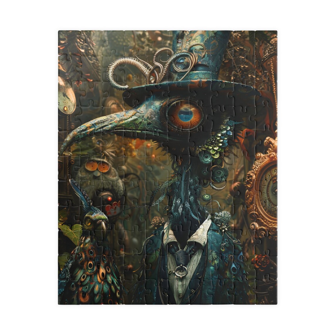 Dark Fantasy Steampunk Crow In Top Hat Gothic Portrait Art Poster - Image 2