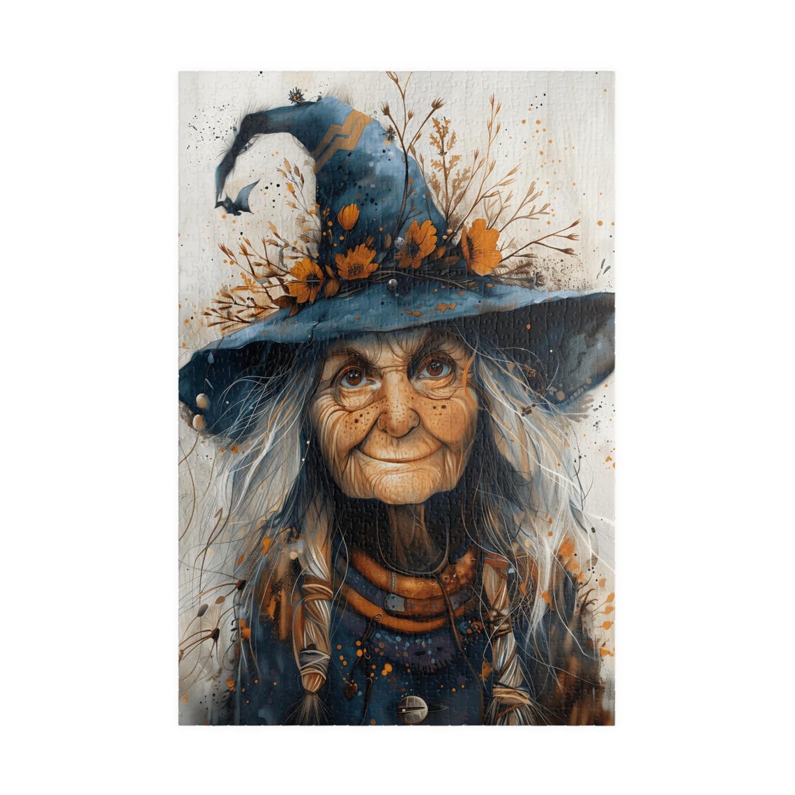 Kind Boho Witch Smiling Under A Flower Crowned Hat Art Poster - Image 3