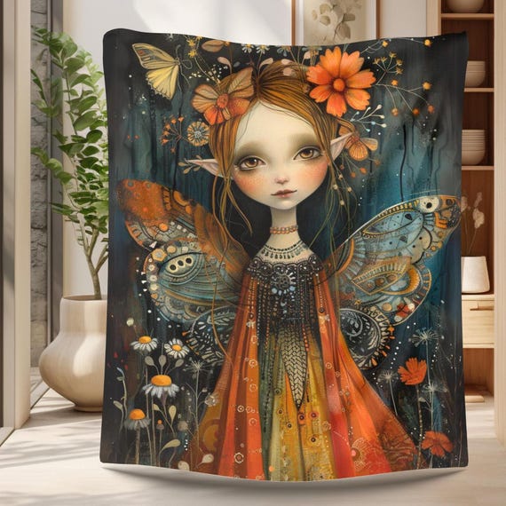 Sweet Bohemian Faerie Soft Lightweight All Seasons Art Blanket Gift For Birthdays Holidays Hospital Patients And Nursing Homes