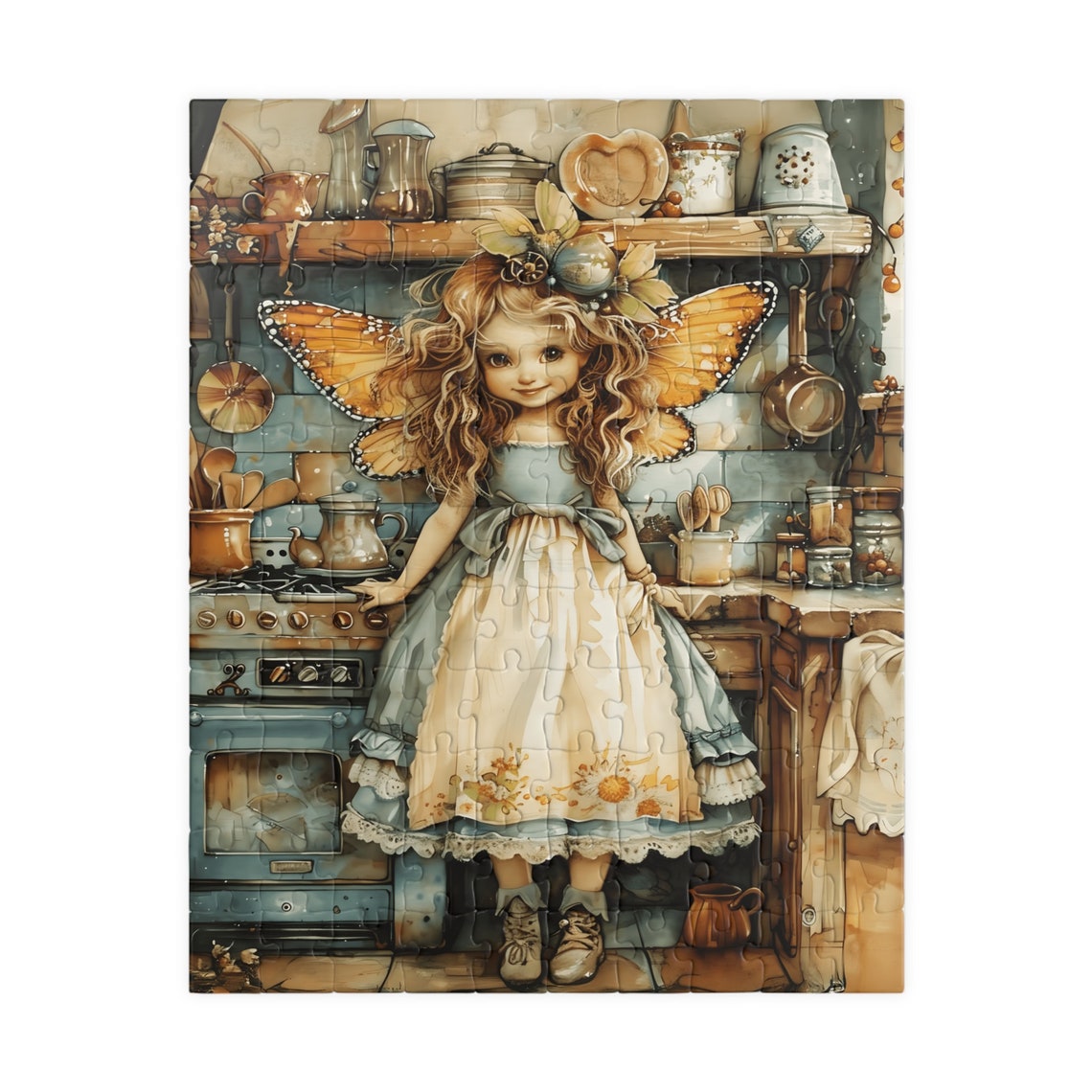 Kitchen Fairy Girl Baking in a Rustic Vintage Cottage Kitchen Poster - Image 2