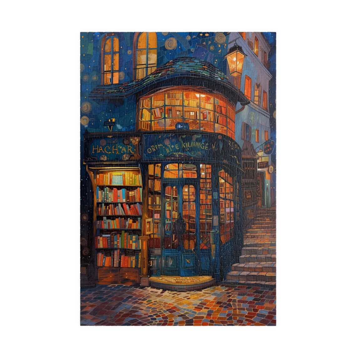 Parisian Book Shop Travel Poster, Impressionist Style - Image 3
