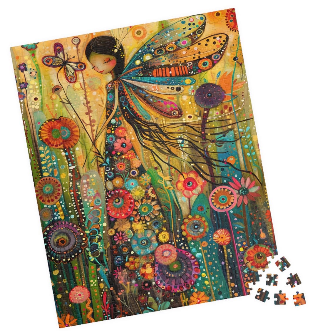 Fairy with Butterfly Wings Magical Garden Colorful Whimsy Poster