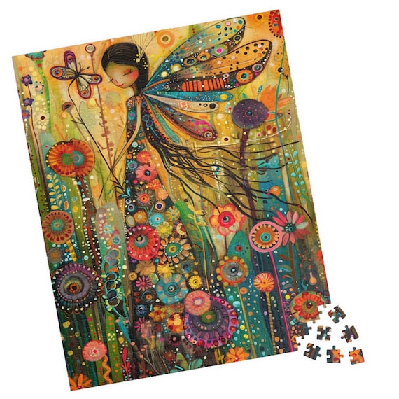 Fairy with Butterfly Wings Magical Garden Colorful Whimsy Poster