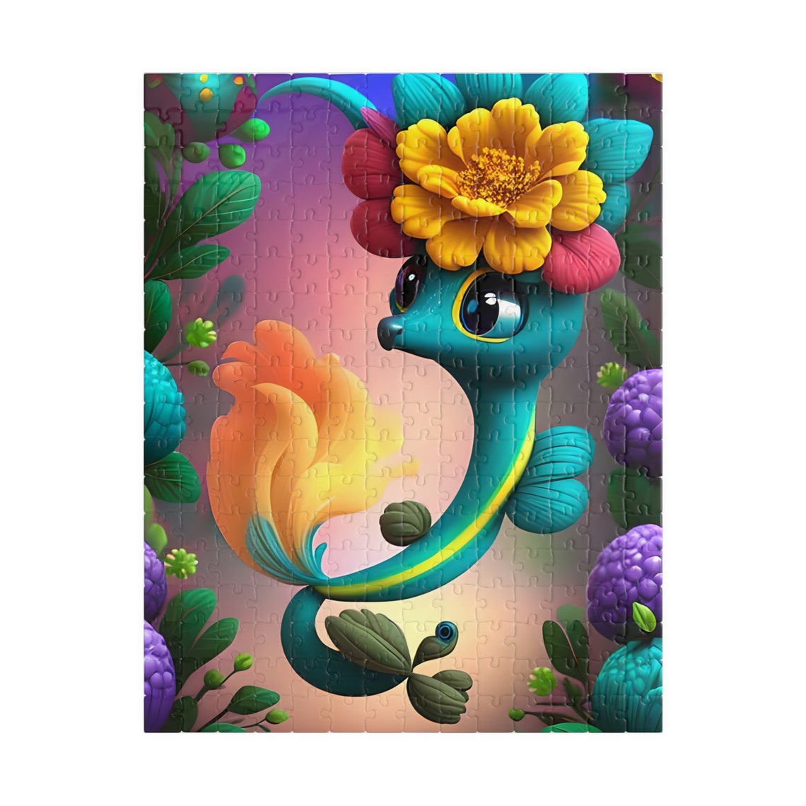 Flutter Cute Rainbow Fantasy Animal Jigsaw Puzzle Unique Gift For Birthday Or Hospital Patients Fun Tech Free Family Activity - Image 2
