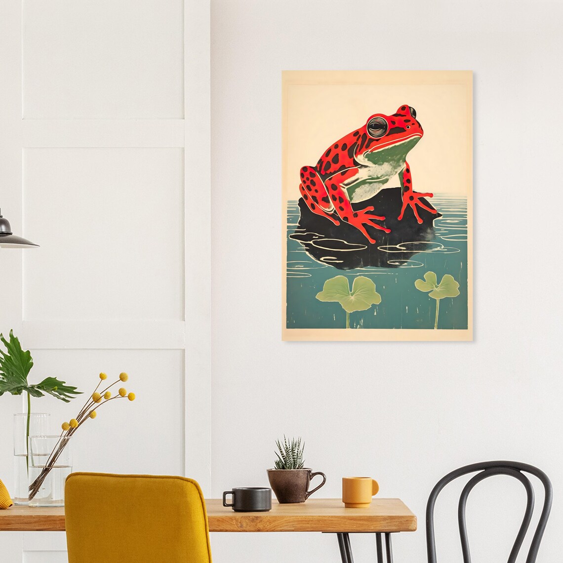 Japanese Frog Woodblock Art Print, Matsumoto Hoji - Image 3