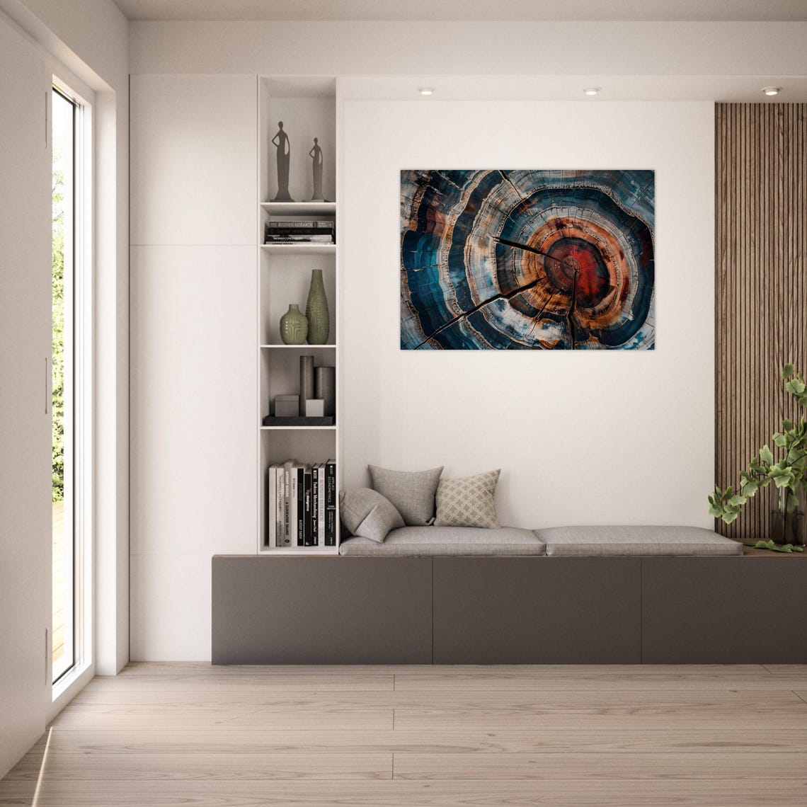 Abstract Tree Ring Art Colorful Tree Rings Poster With Intense Colors Unique Wall Art For Modern Design - Image 2