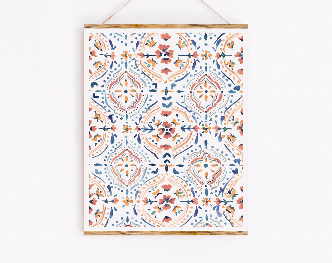 Moroccan Tiles Art Print, Bohemian Mosaic Pattern - Image 4