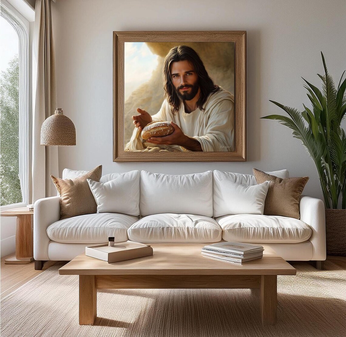 Jesus Bread Of Life Portrait, Christian Home Decor - Image 2