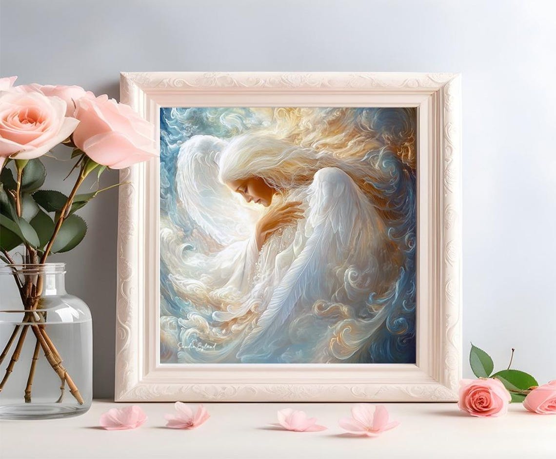 Guardian Angel Art Print, Angel Whispers Inspirational - Image 3