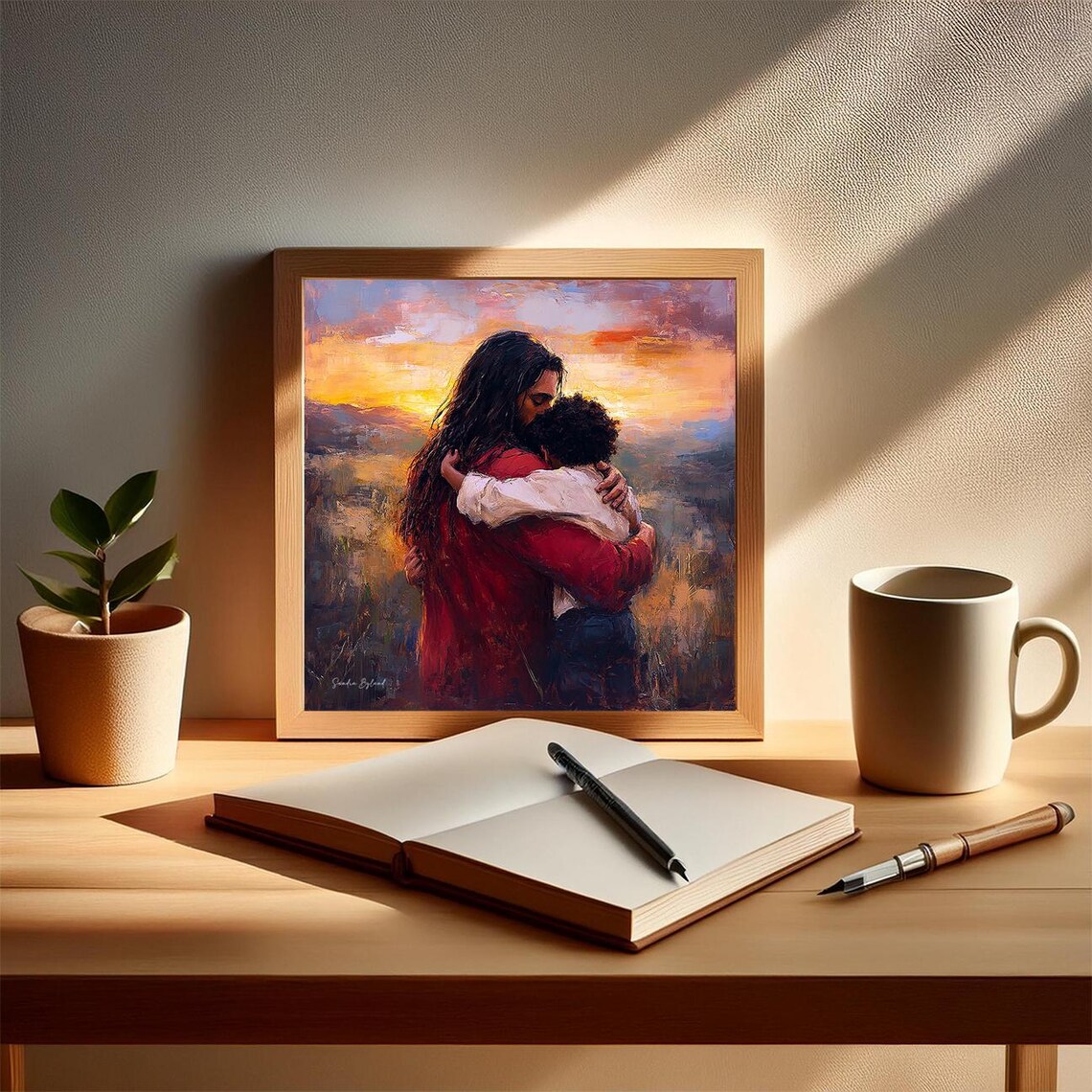 Jesus Hugging Black Child, Christian Family Gift - Image 4