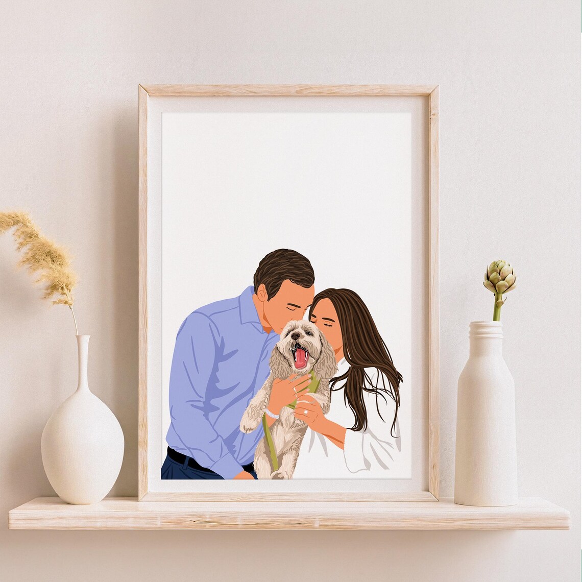 Custom Couple Faceless Portrait Art Print - Image 3