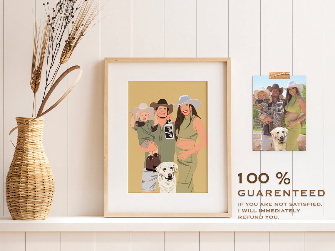 Custom Family Portrait From Photo, Wall Art Print - Image 2