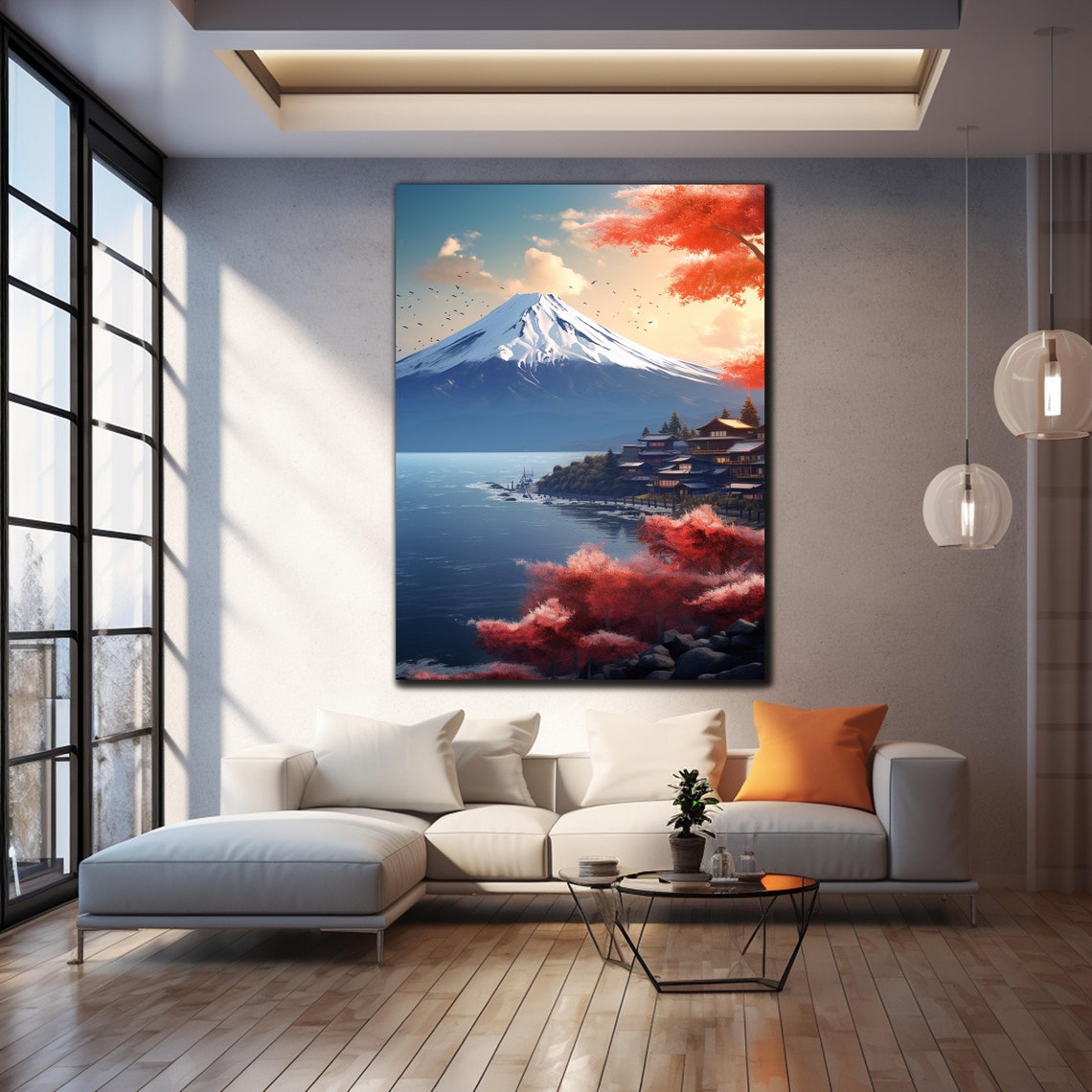 Mount Fuji Autumn Maples Lake Snow Capped Peak Japan Travel Poster - Image 4