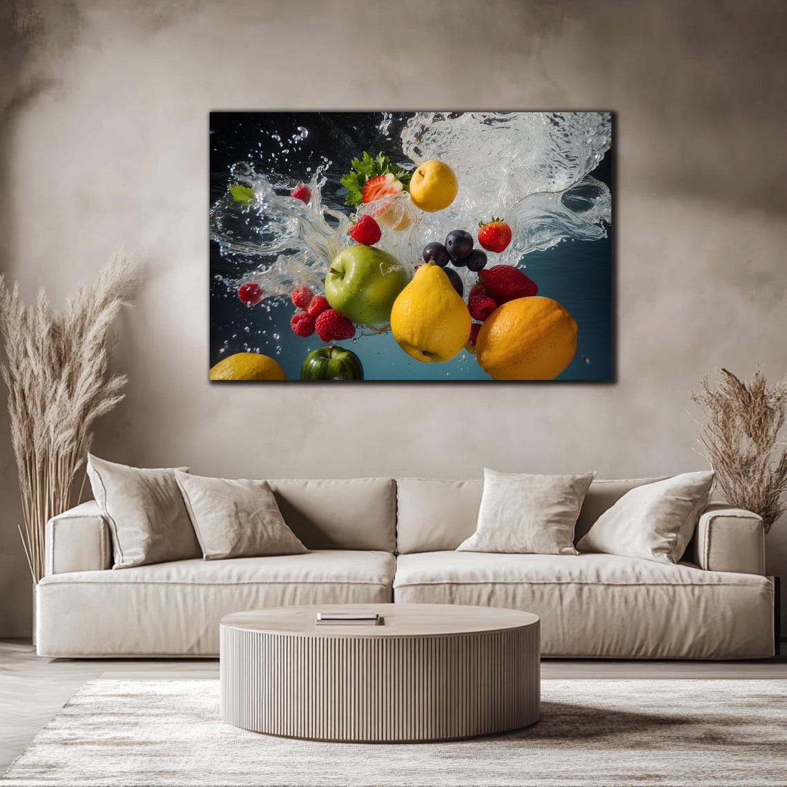 Fresh Fruits Splashing Water Apples Berries Lemons Dynamic Poster - Image 4