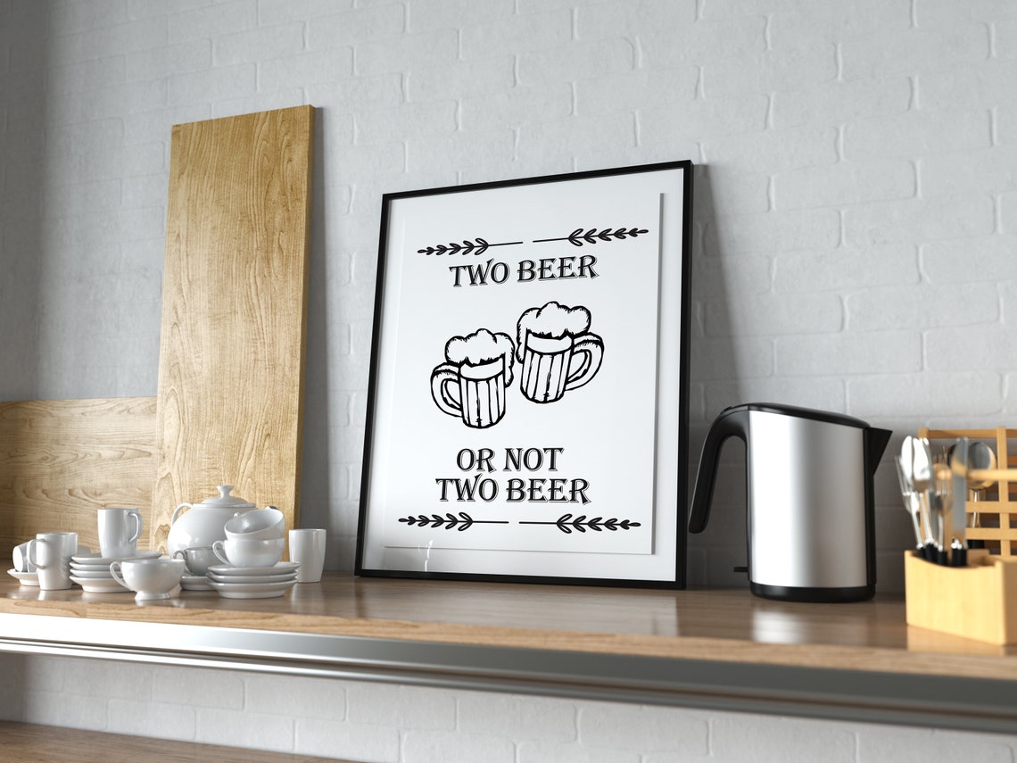 Beer Print Bar Print Kitchen Art Typography Print Bar Decor Beer Lover Gift Kitchen Wall Art Kitchen Decor Gift For Him Beer Poster - Image 2
