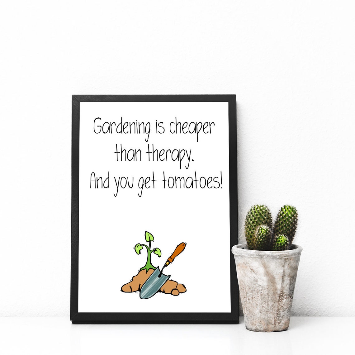 Funny Gardening Quote Tomatoes Therapy Cheerful Garden Lover Poster - Image 2