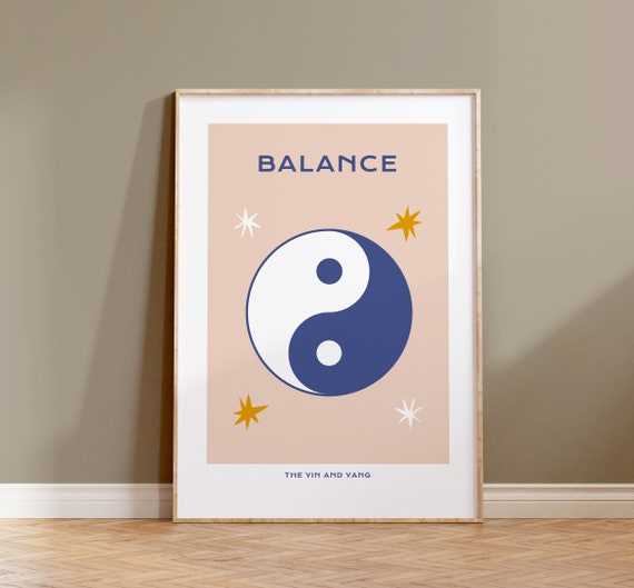 The Yin And Yang Art Print Balance Quote Art Spiritual Zen Wall Art Zen Wall Decor Yin And Yang Symbol Poster Abstract Yin And Yang Art