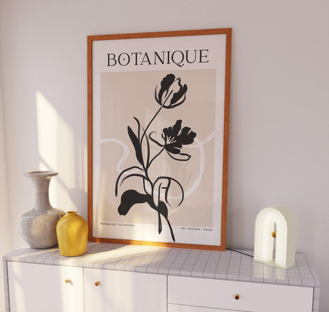 Botanique Black Tulip Ink French Botanical Paris Gallery Art Print