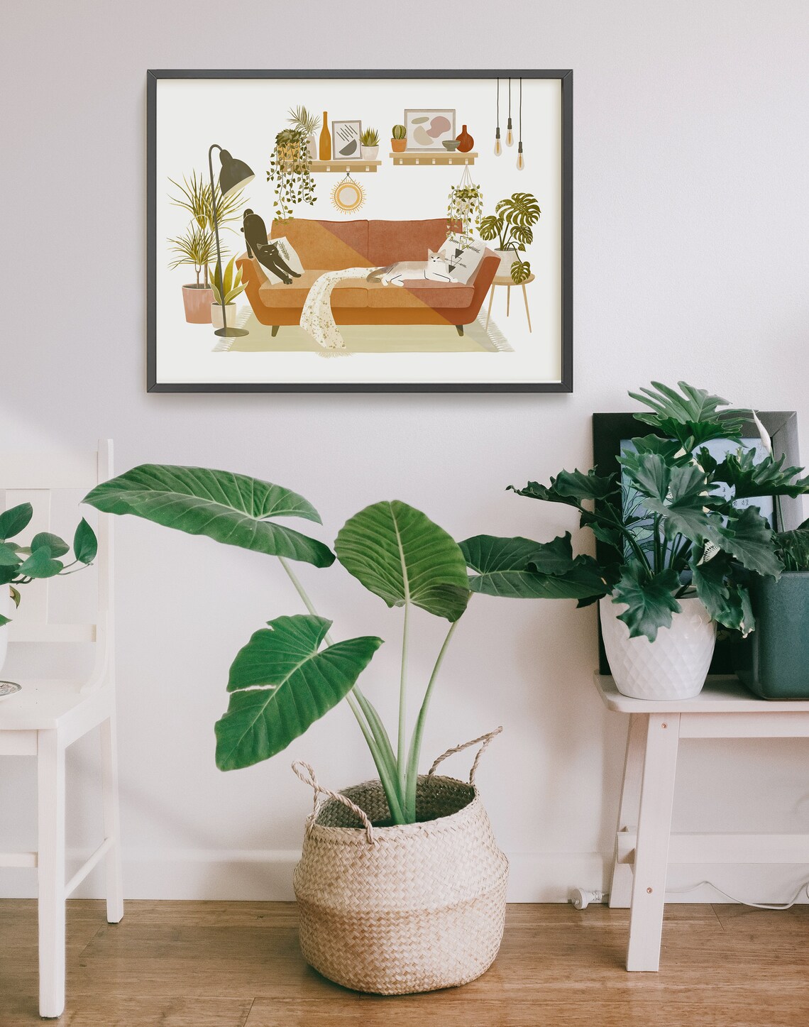 2 Cats In Plants Interior Cat Plant Poster - Image 4