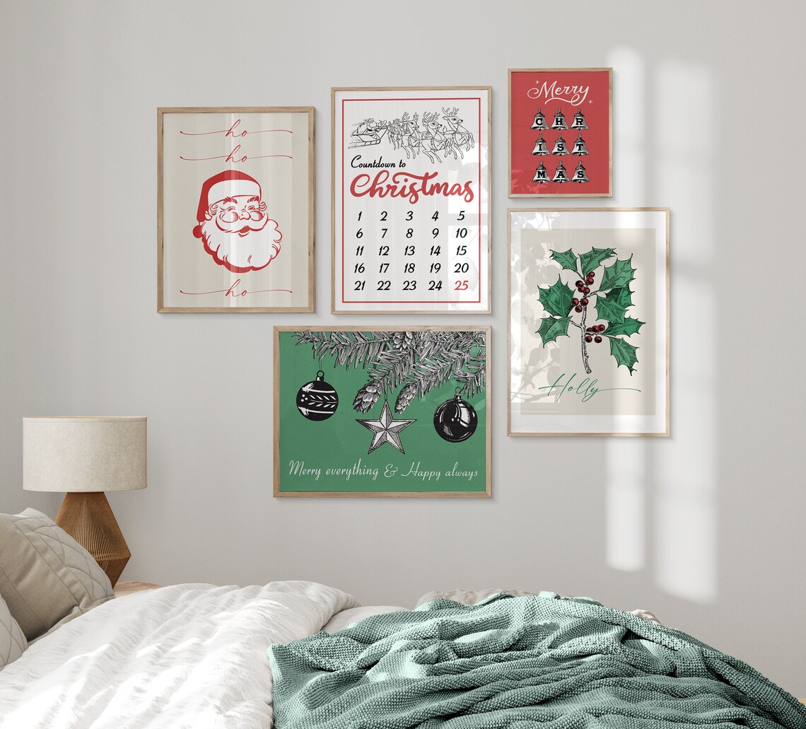 Countdown To Christmas Advent Calendar Santa Sleigh Wall Art - Image 2
