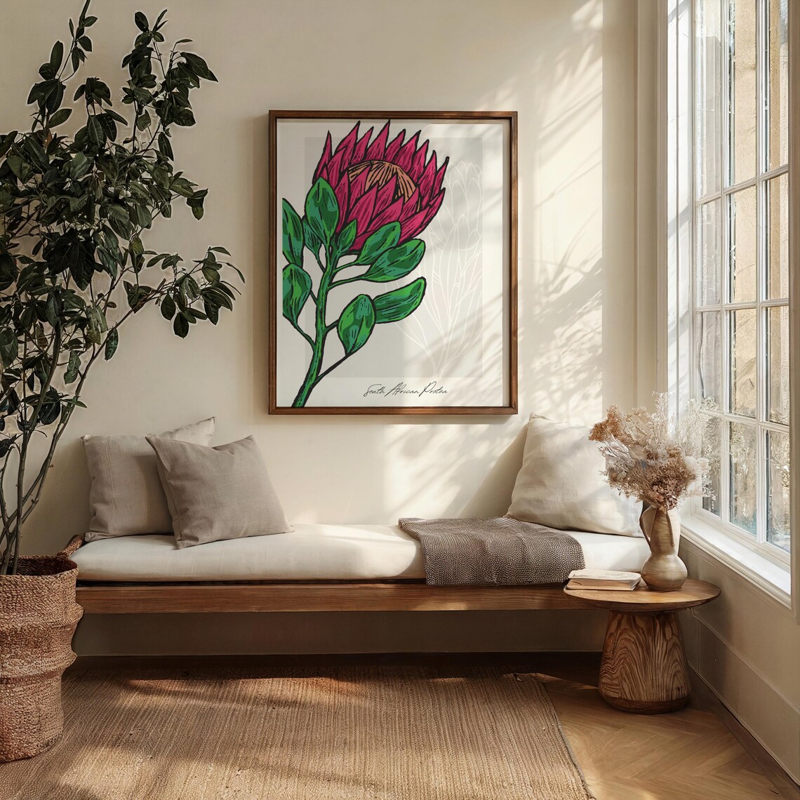 Protea Flower, South African Botanical Illustration - Image 2
