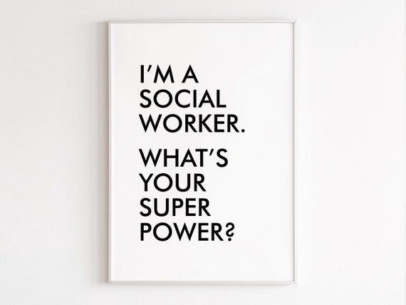 Social Worker Print Wall Art Gift Thank You Leaving Birthday For Her